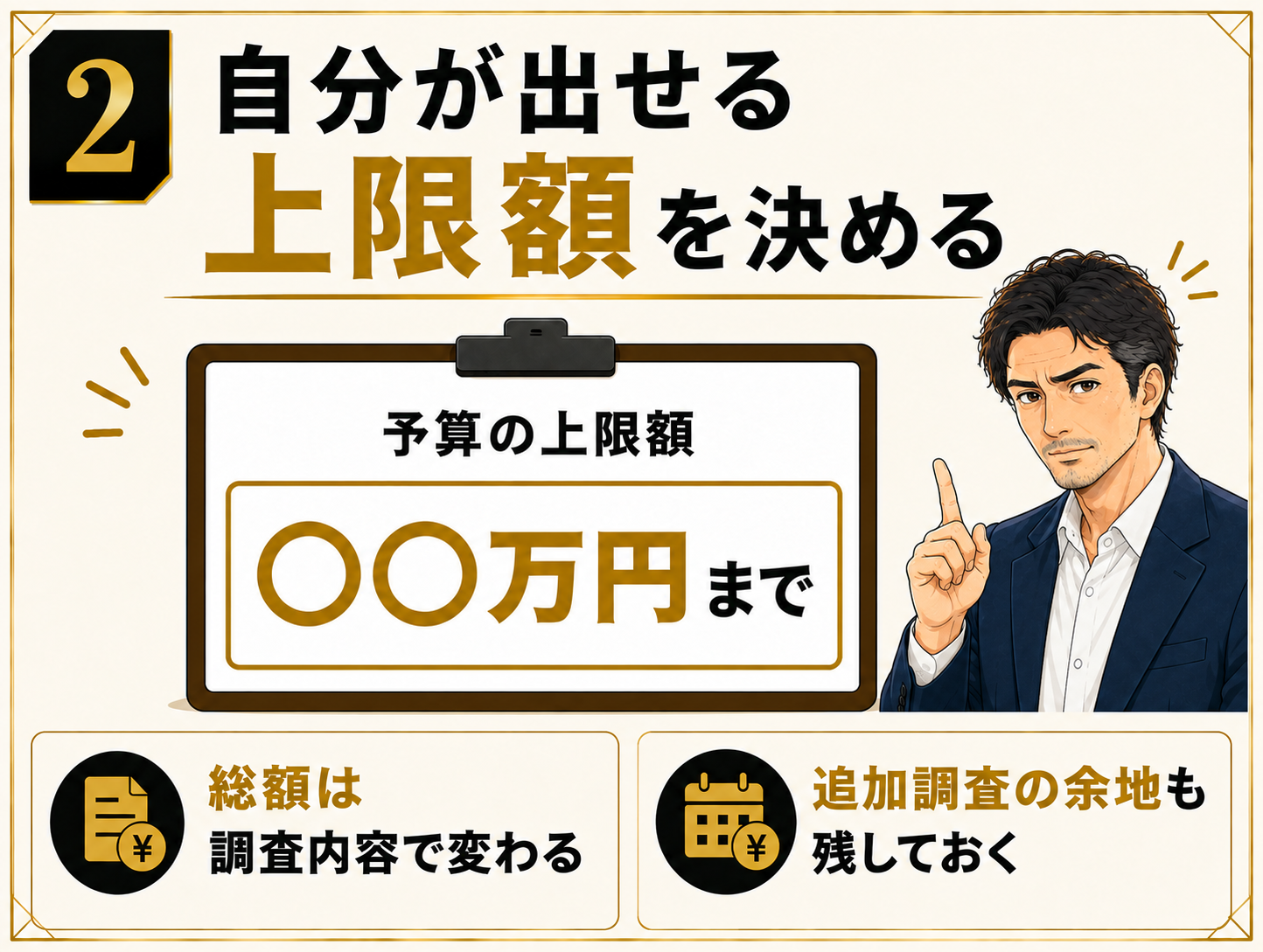 自分が出せる予算の範囲を決めておく