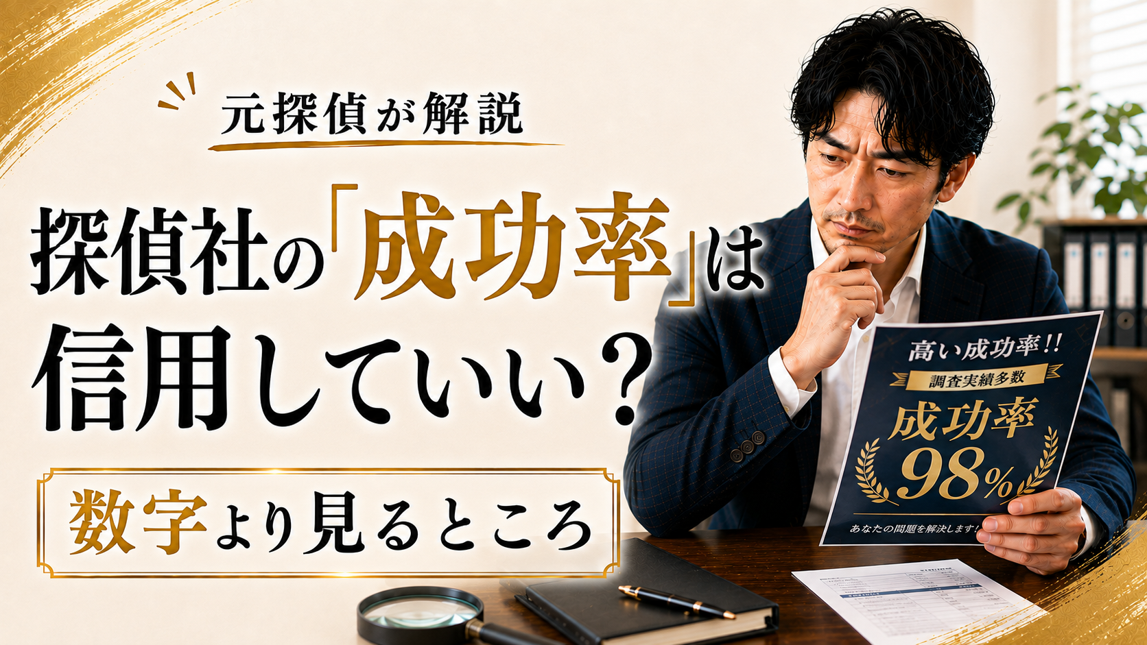 探偵社の「成功率」は信用していい？｜数字より確認したいこと